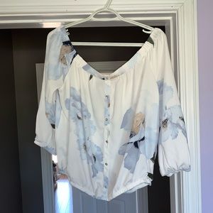 Dynamite Floral off the Shoulder Shirt